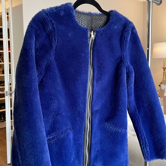 Guess Los Angeles reversible faux fur coat vegan leather size XS - Picture 3 of 12